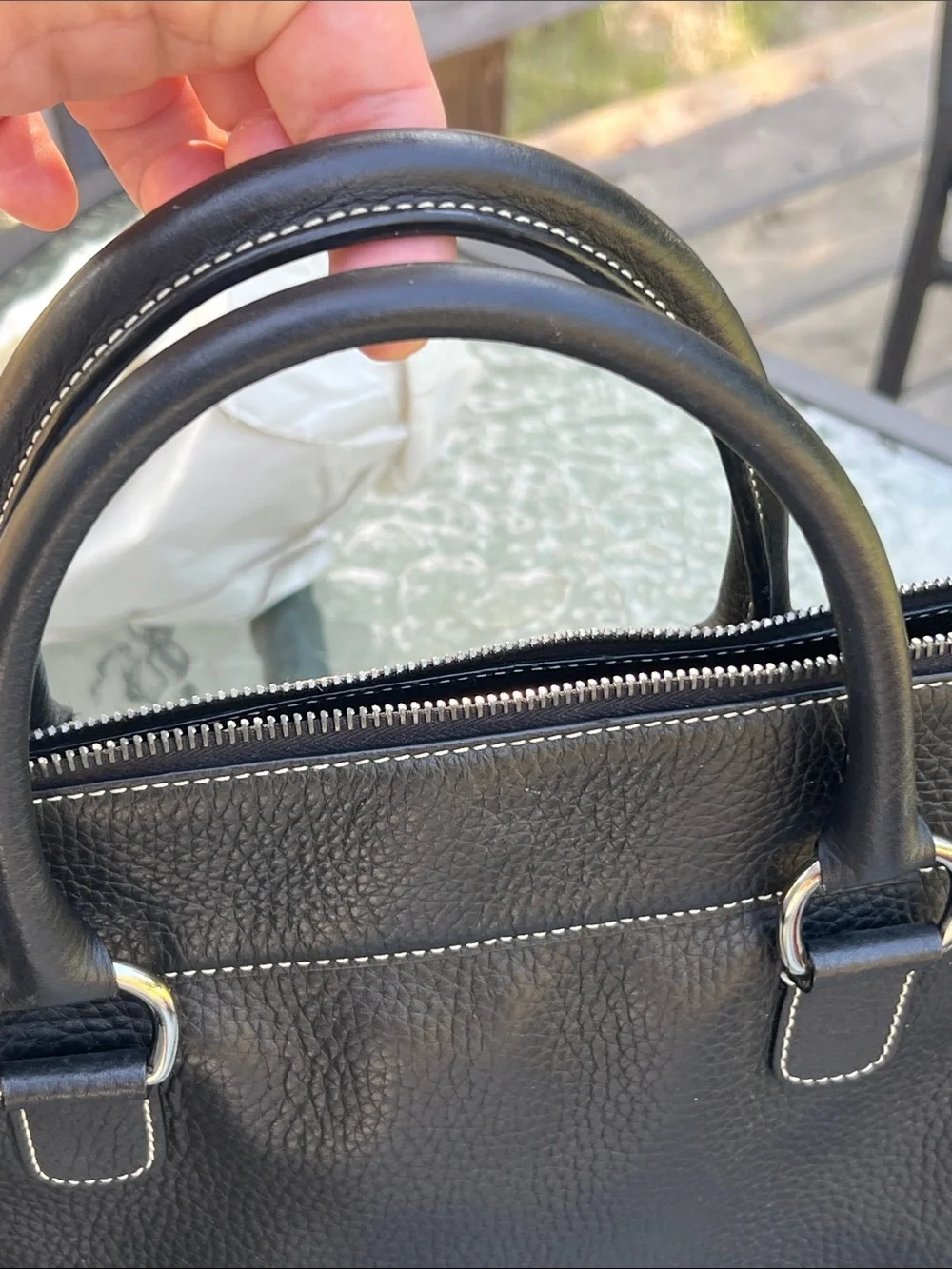 Vintage Dooney & Bourke Black Pebbled Leather satchel